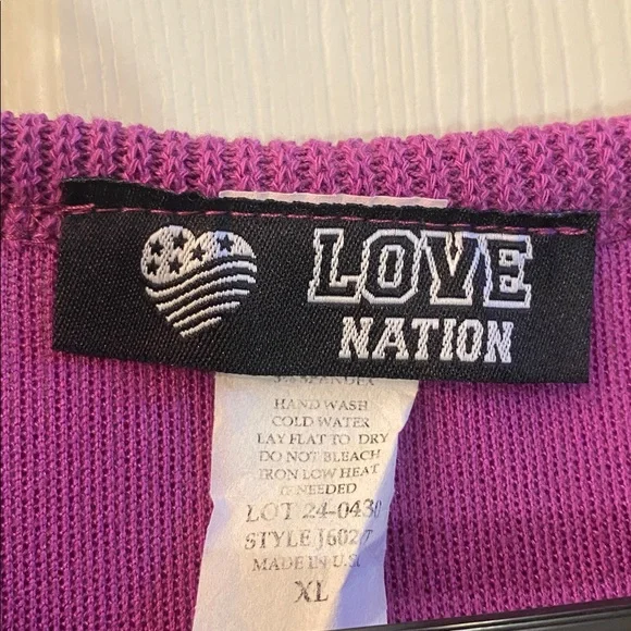 Love Nation Magenta Ribbed Short Sleeve Top - Picture 9 of 10